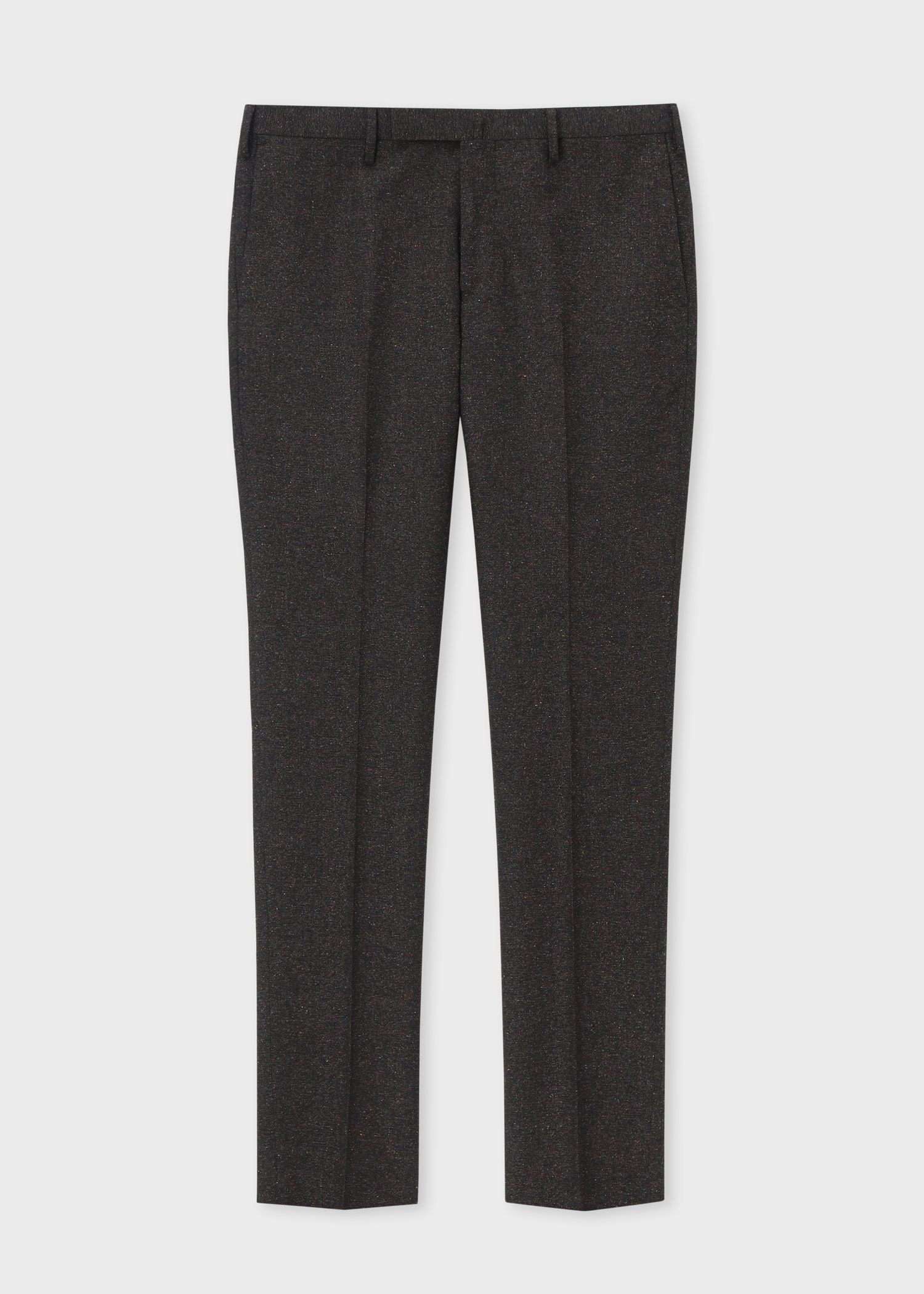 ウールシルク カラーネップツィード テーパード トラウザーズ（ダーク