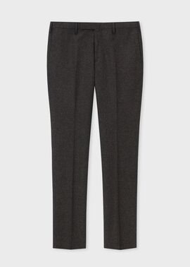 ウールシルク カラーネップツィード テーパード トラウザーズ（ダーク