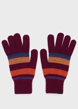 カラフルボーダー ニット グローブ