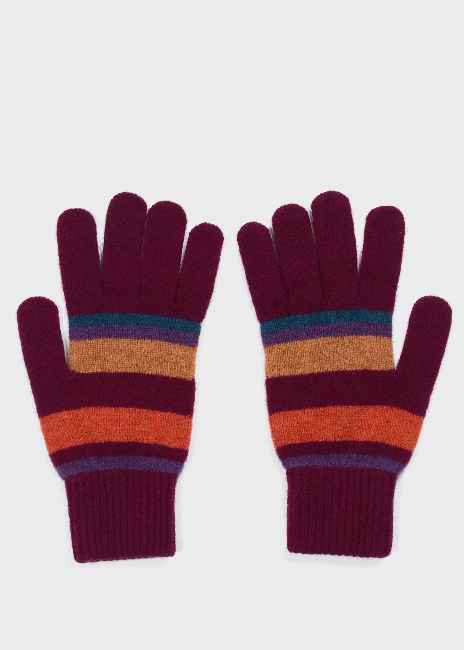 カラフルボーダー ニット グローブ