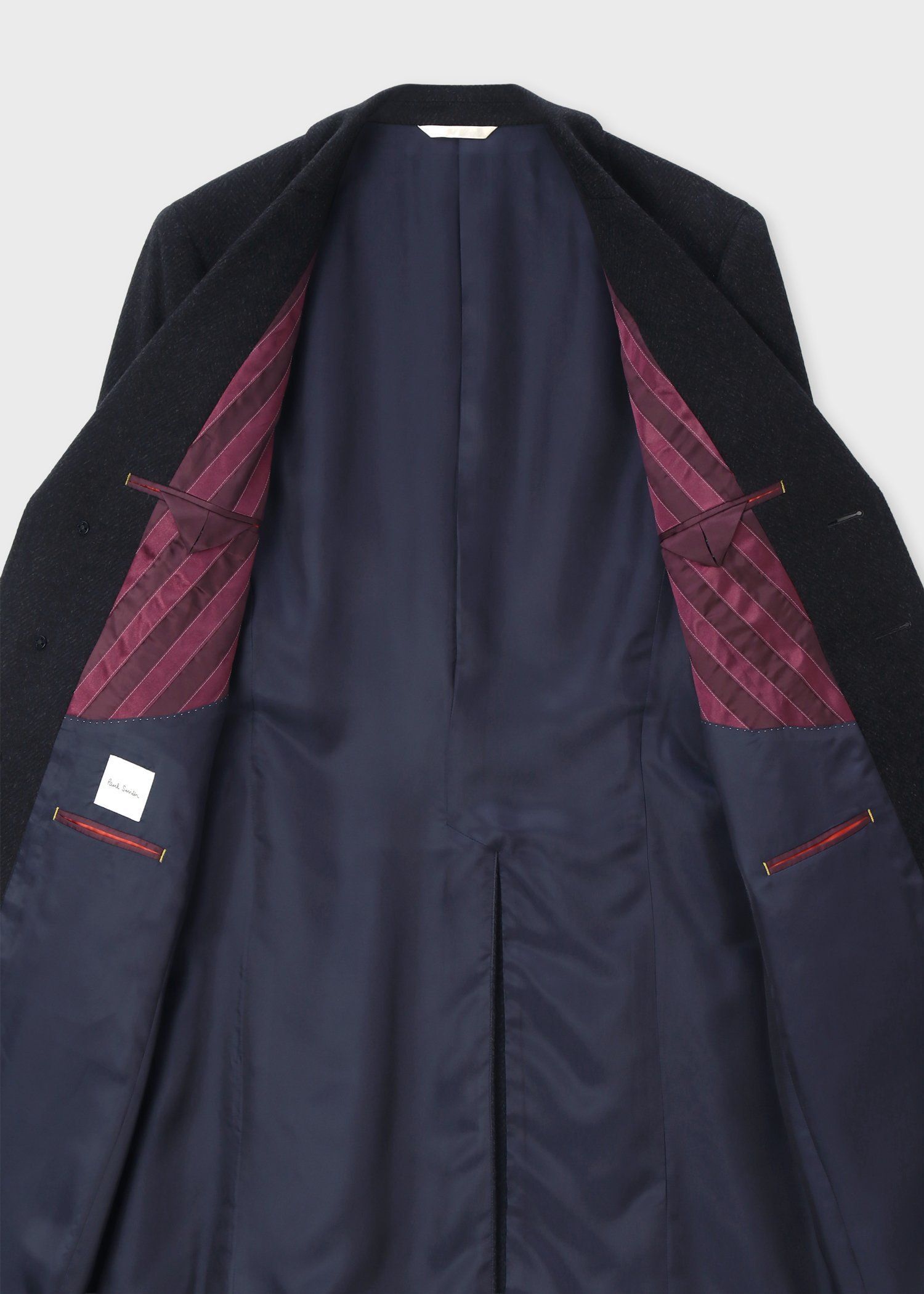 ヘリンボーン ウールカシミヤ チェスターコート（ネイビー） ｜ポール