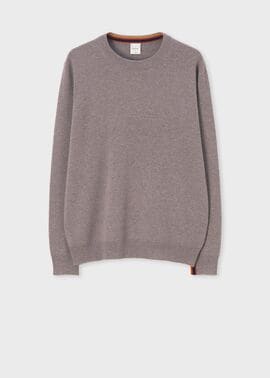 アーティストストライプポイント カシミヤ ニット（グレイッシュ