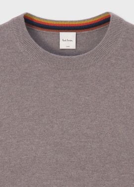 アーティストストライプポイント カシミヤ ニット（グレイッシュ