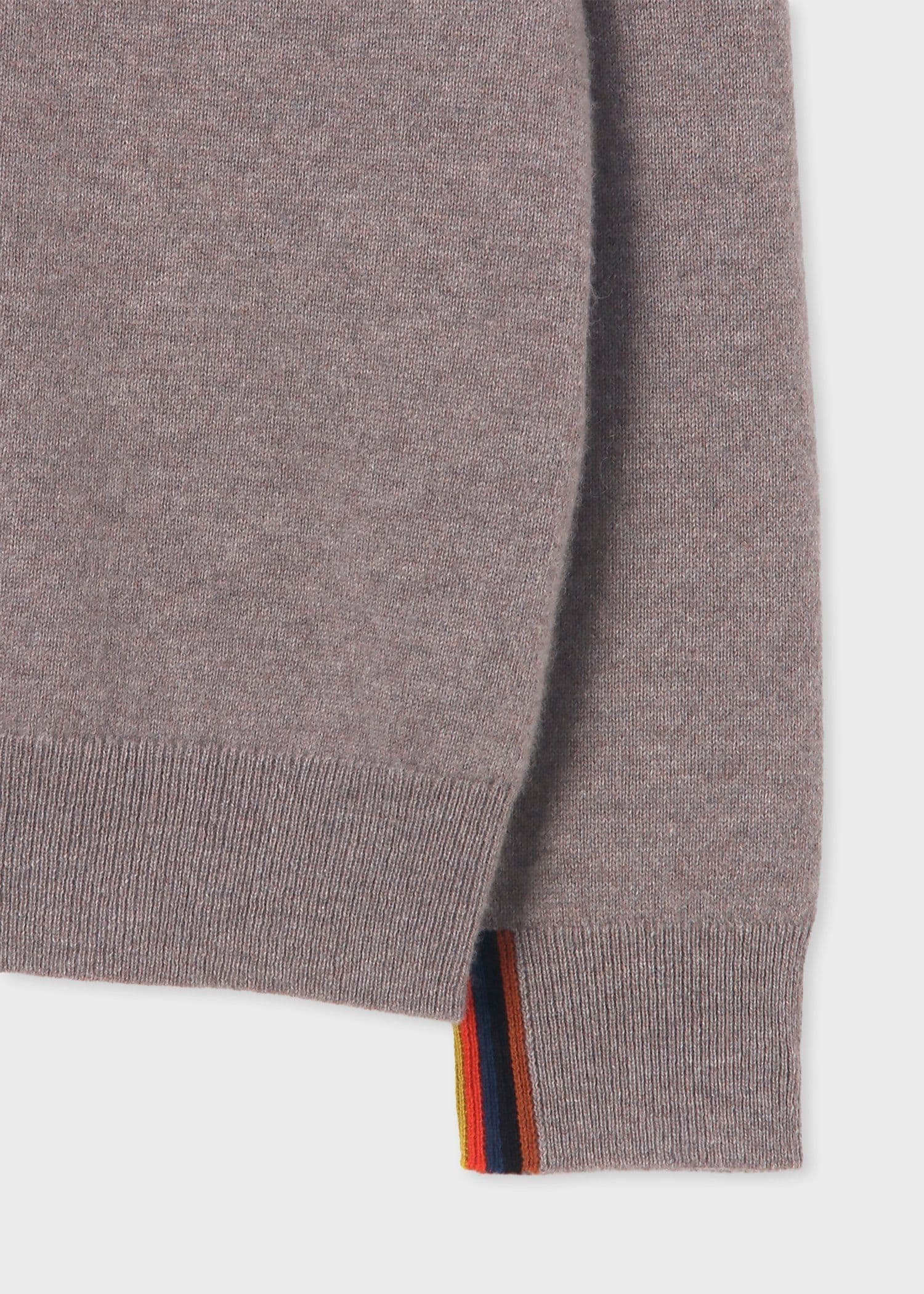 アーティストストライプポイント カシミヤ ニット（グレイッシュ