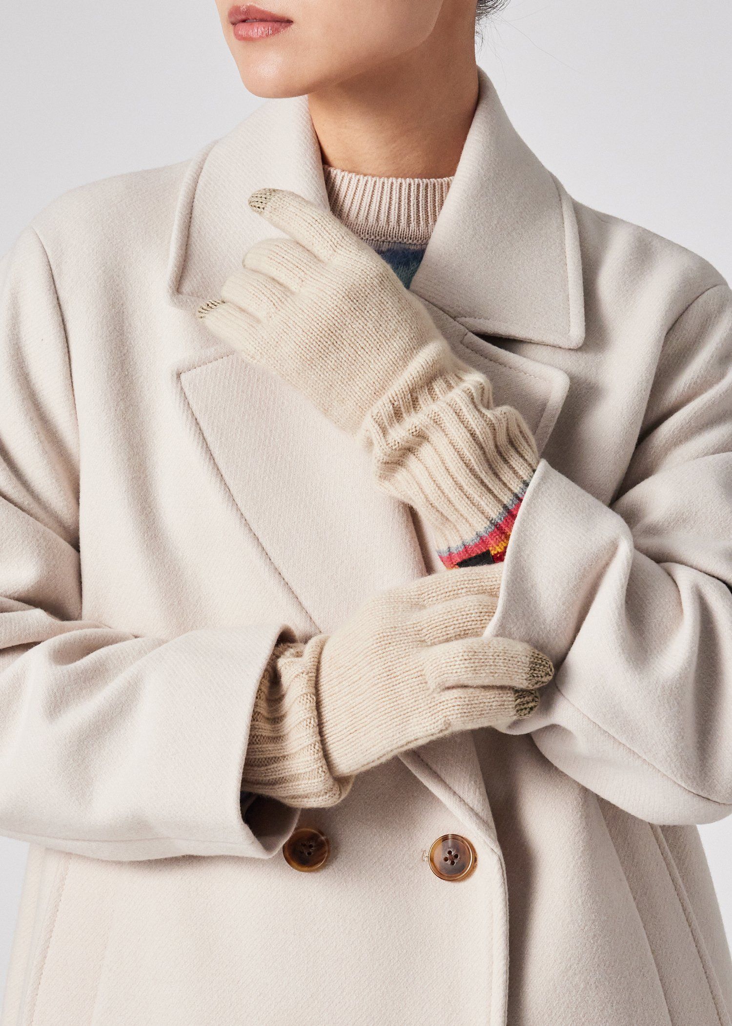 ウィメンズ ストライプ リブニット グローブ