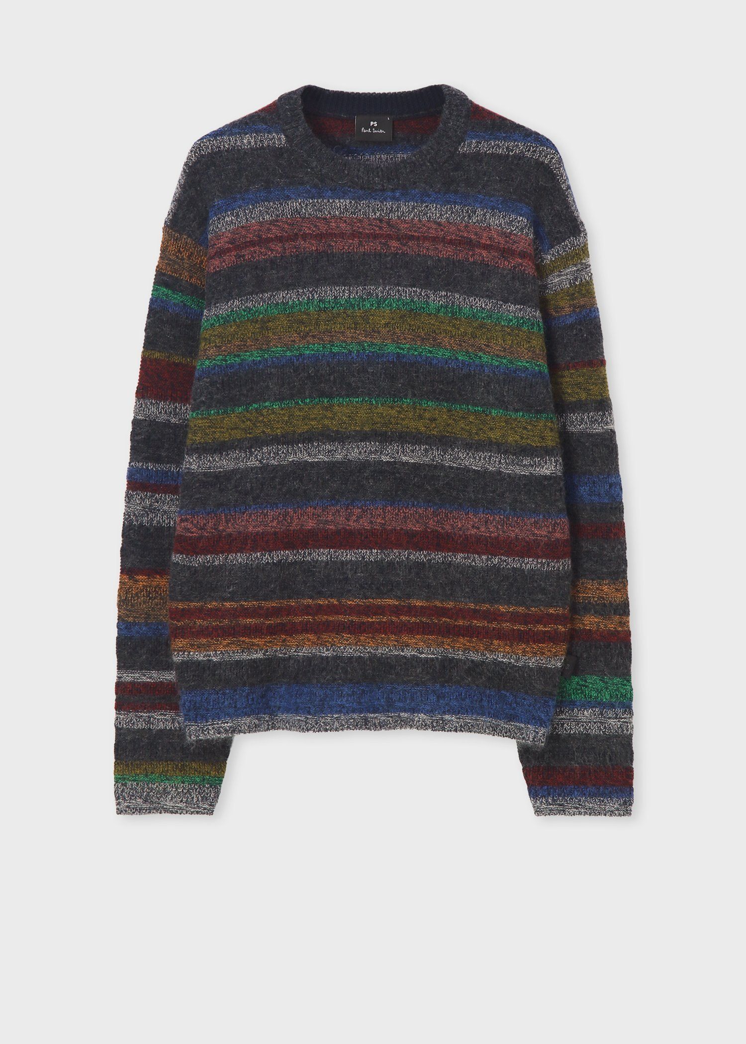 【UOMO掲載】ストライプ　モヘヤ　ニット　Paul Smith ポールスミス マルチストライプ モヘヤブレンドニット ｜ポール・スミス