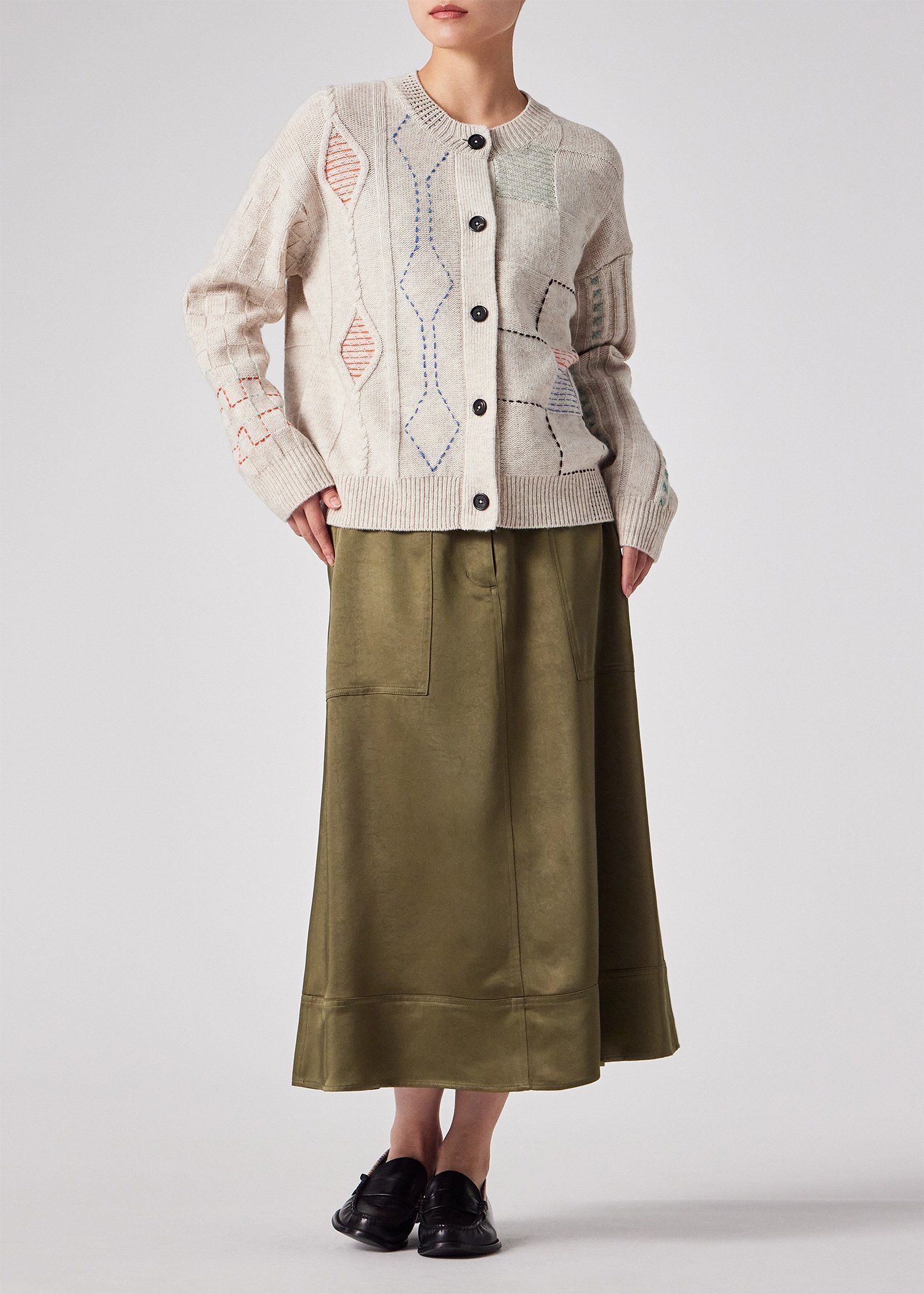 ウィメンズ サテン ミリタリー スカート