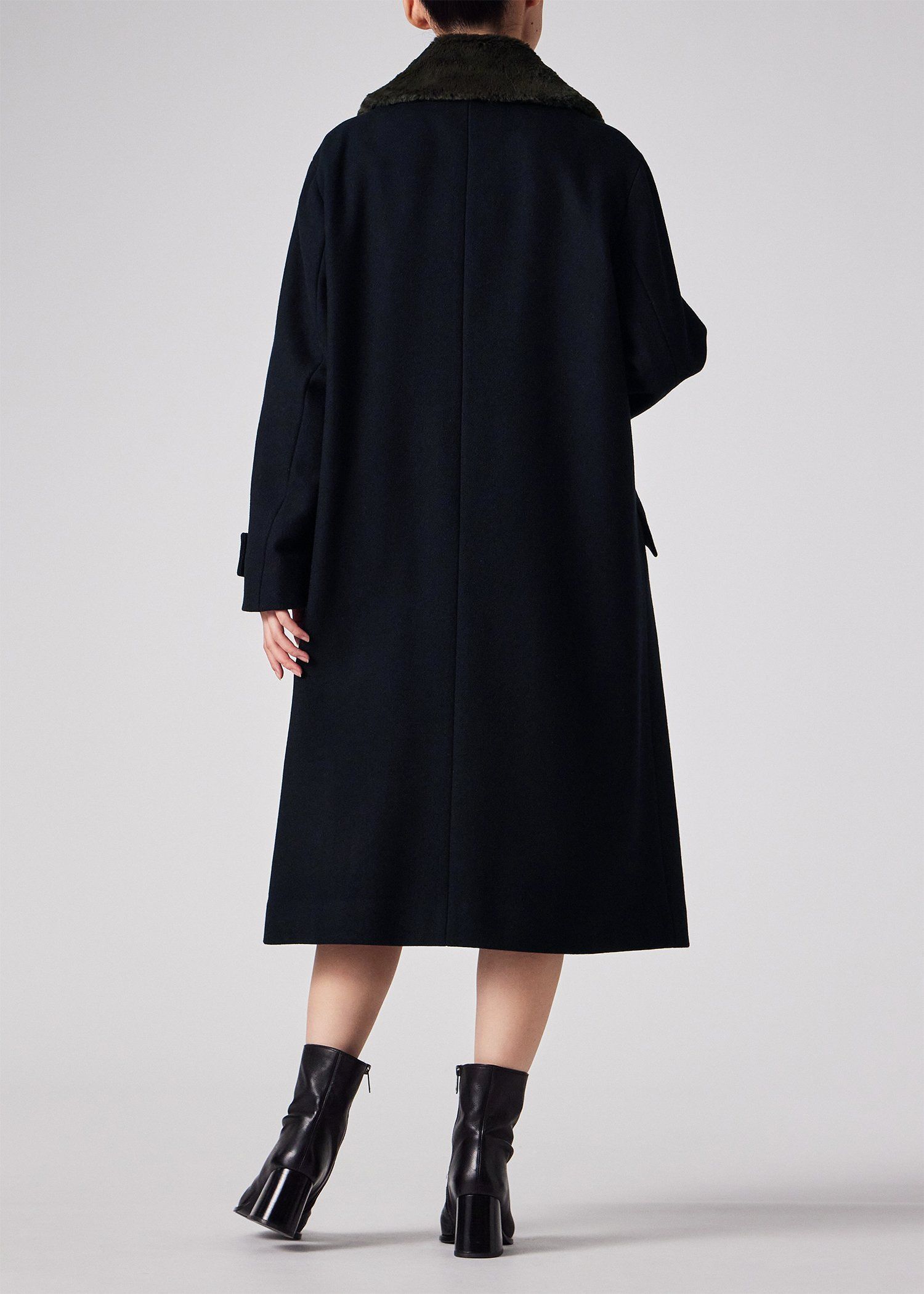 ウィメンズ ウールカルゼ ロングコート（ネイビー） ｜ポール・スミス