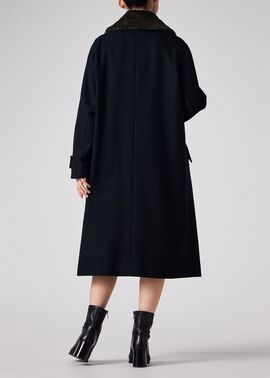 ウィメンズ ウールカルゼ ロングコート（ネイビー） ｜ポール・スミス