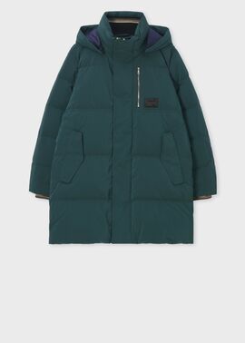 ポールスミス★ウール ダウンコート コクーン バイカラー 切替え フード 極美品/ポールスミス☆ウール ダウンコート コクーン バイカラー