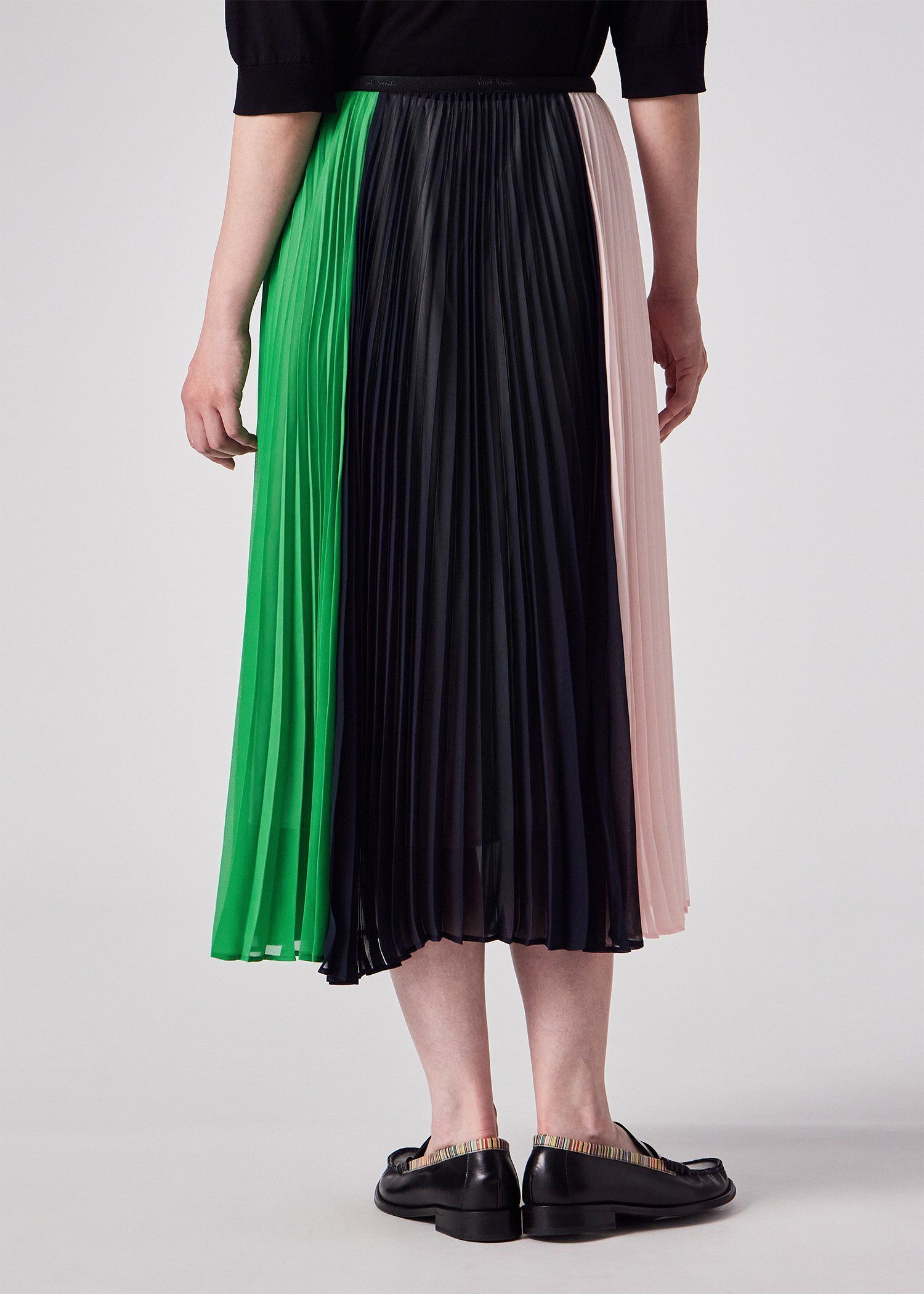 ウィメンズ ブロッキング プリーツ スカート