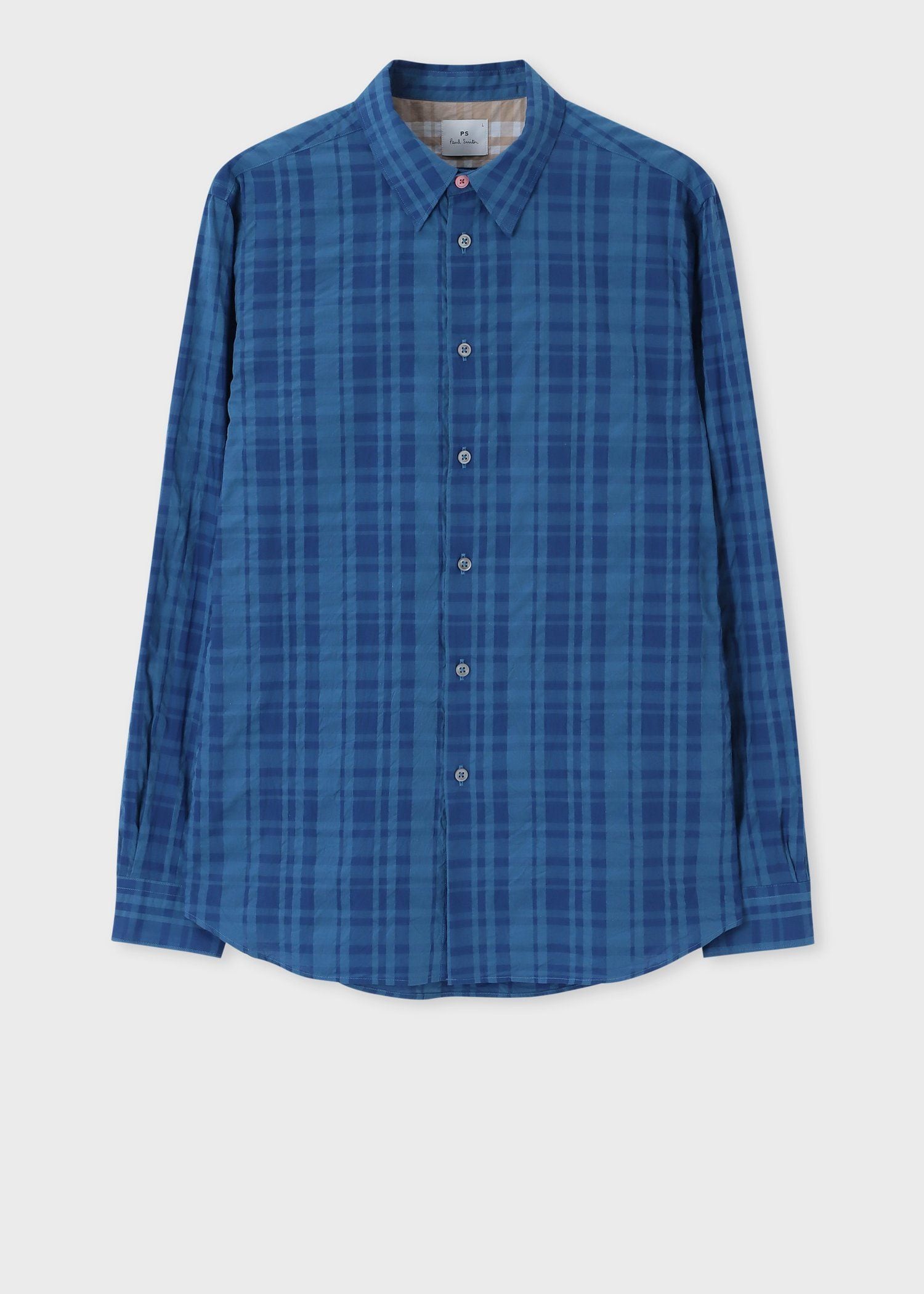 シアサッカー チェックシャツ