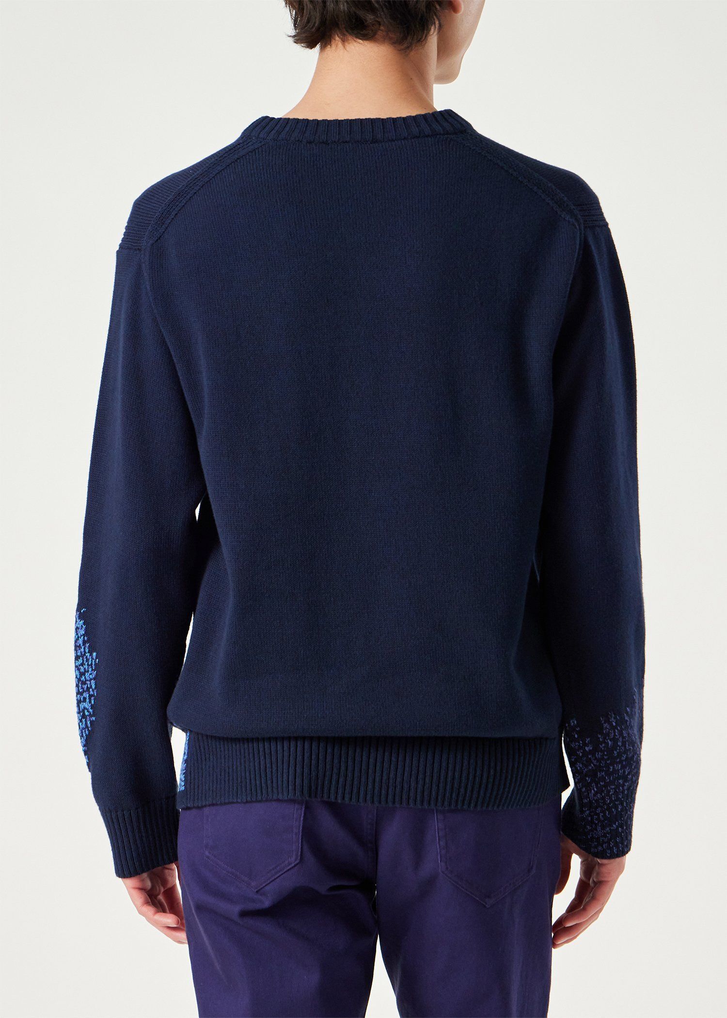 "Half Tone Floral" クルーネックニット