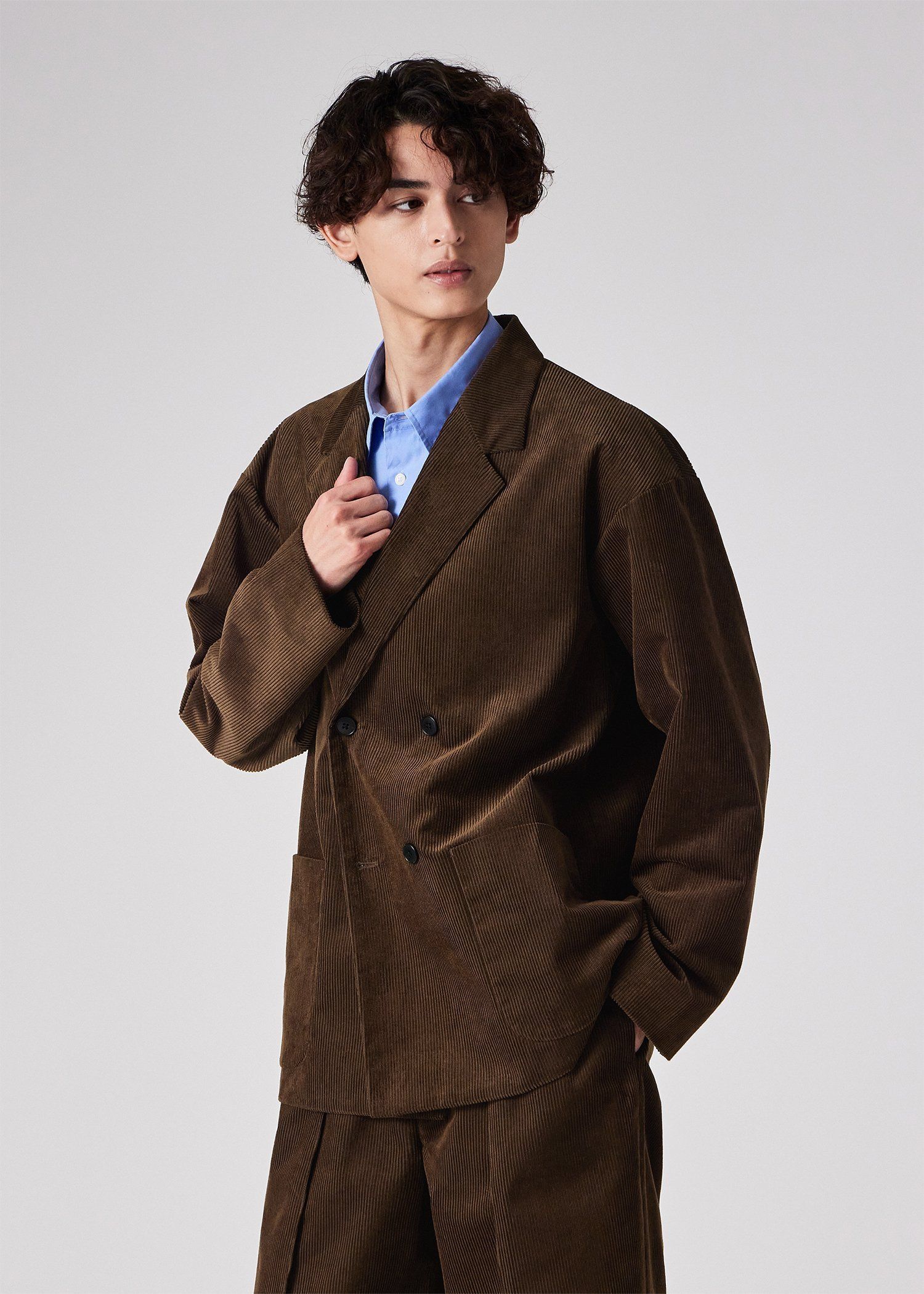 コーデュロイ ダブルブレスト ジャケット（ブラウン） ｜ポール・スミス