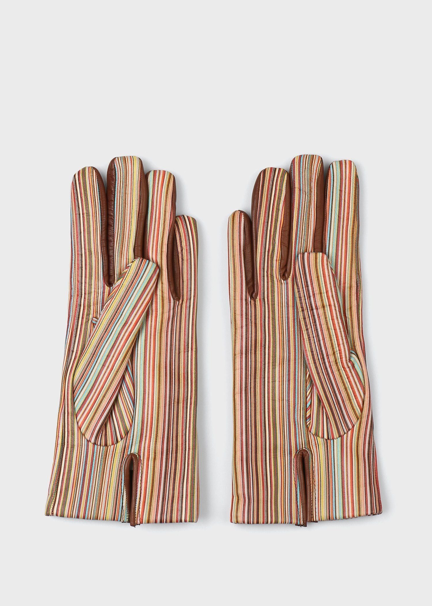 ウィメンズ "Signature Stripe" レザーグローブ