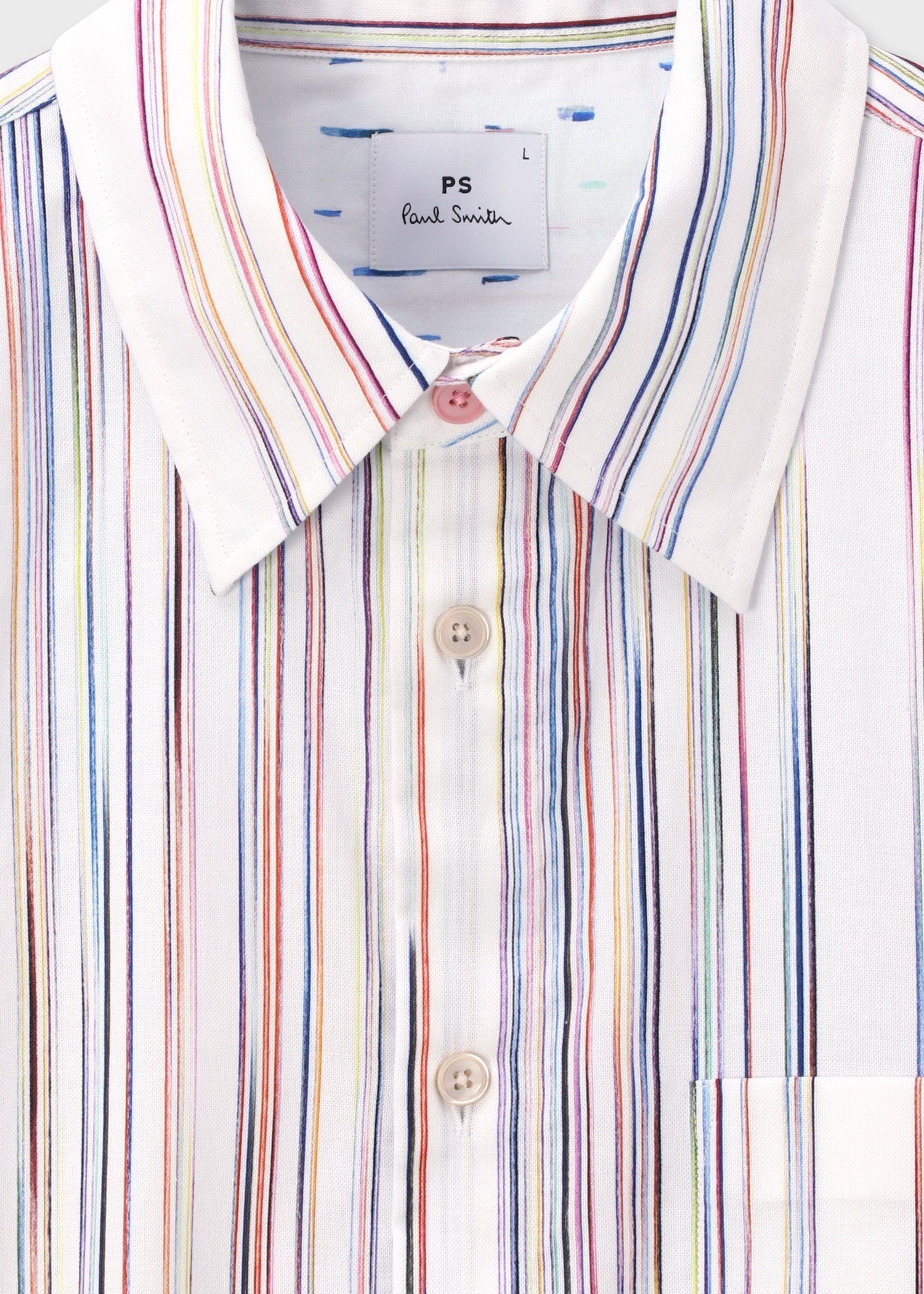 "Happy" スペースダイストライプ カジュアルシャツ