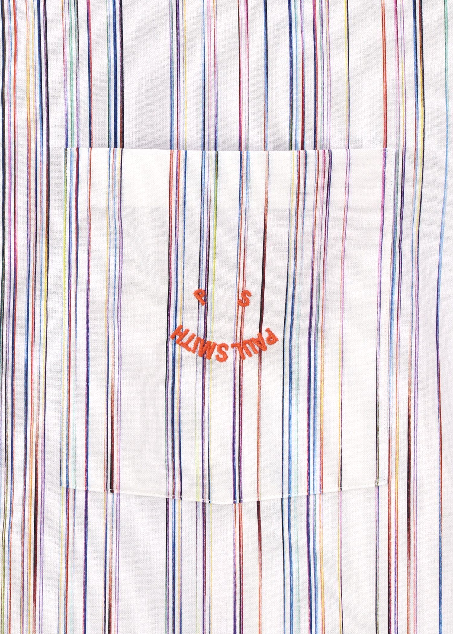 "Happy" スペースダイストライプ カジュアルシャツ