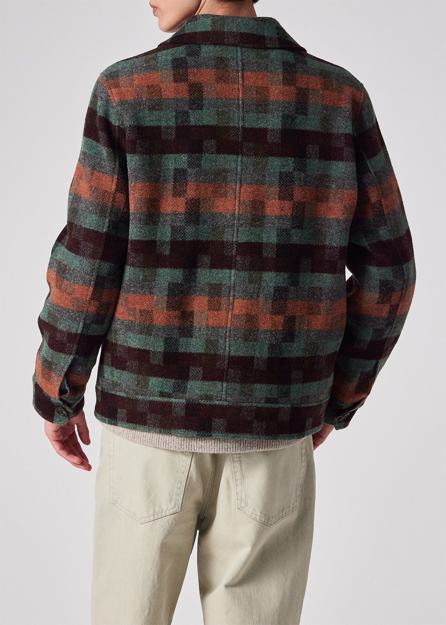 【Paul Smith】【美品】ウールブルゾン モザイクボーダー ツィードブルゾン ｜ポール・スミス