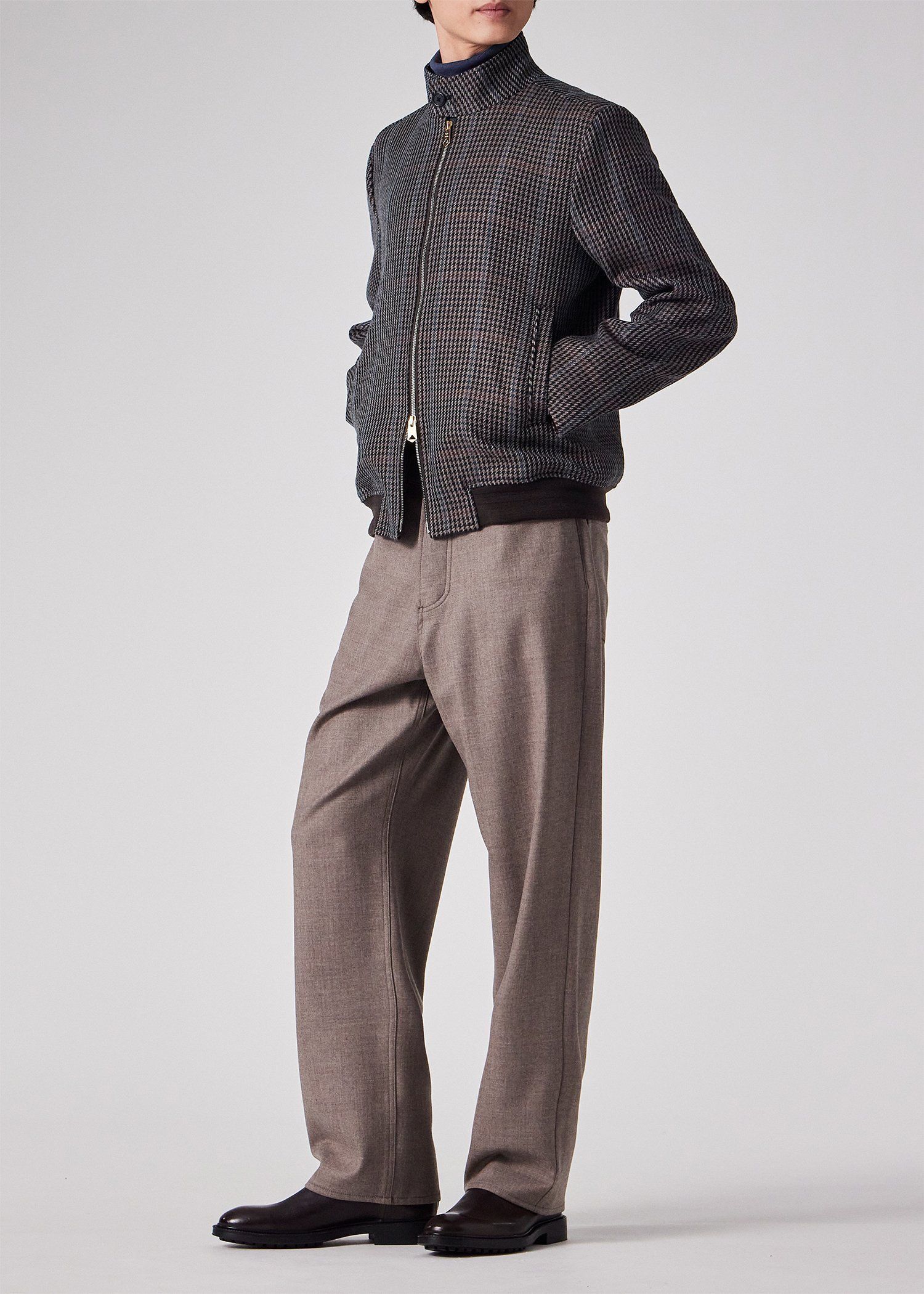 クラシックチェック スタンドカラーブルゾン