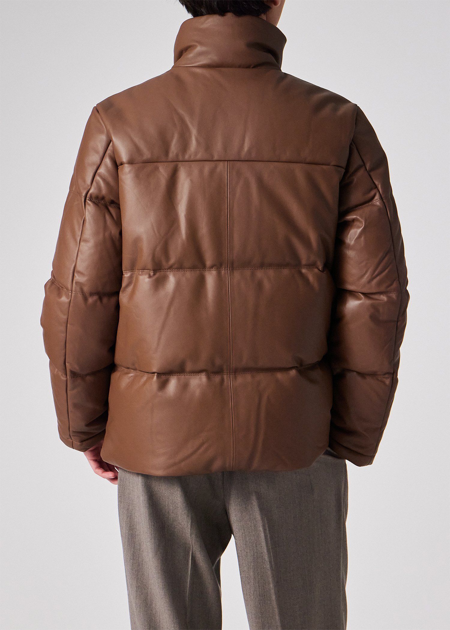 シープスキン レザーダウンジャケット（ブラウン） ｜ポール・スミス