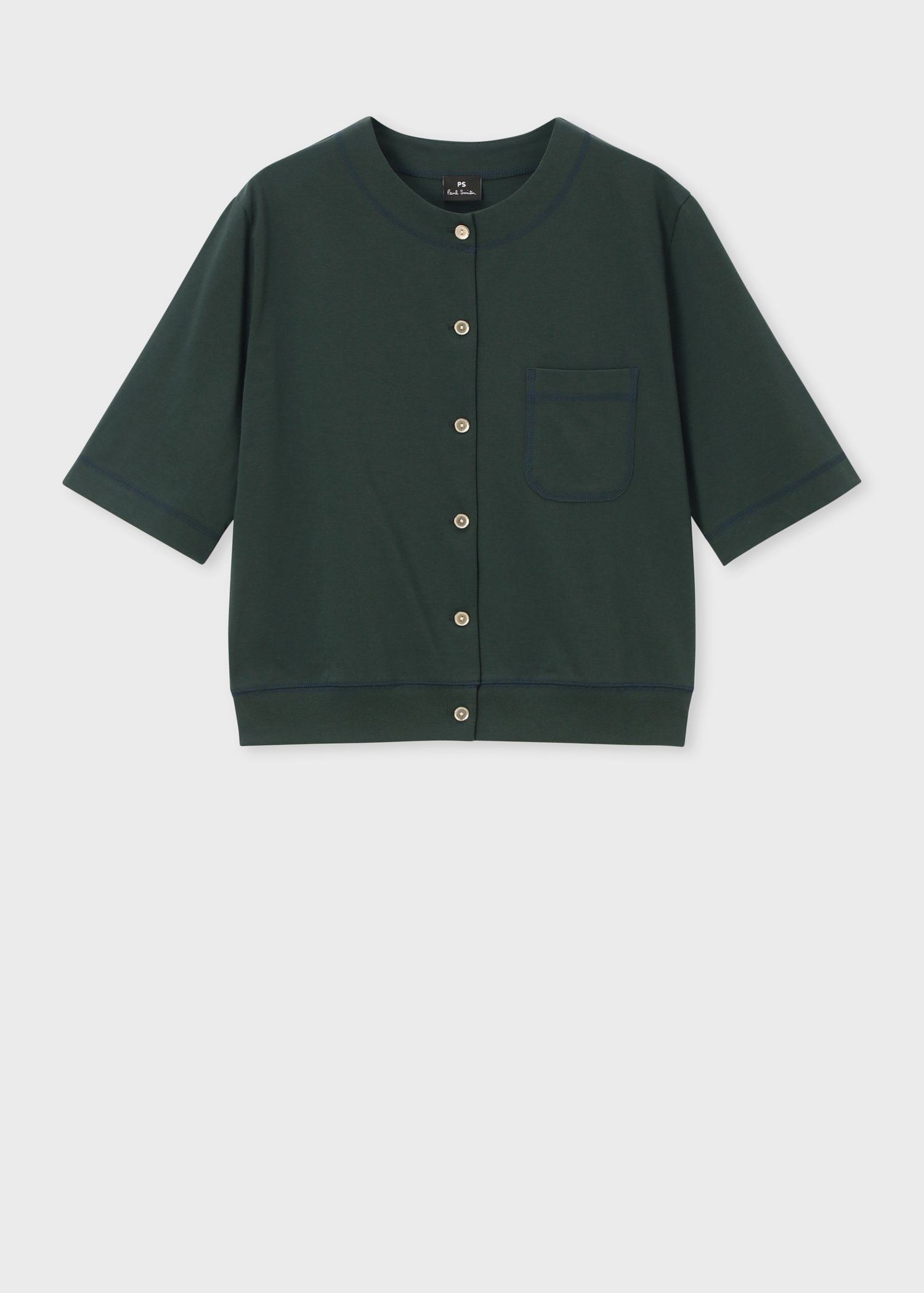 ウィメンズ コットン ジャージー カーディガン（ネイビー） ｜ポール