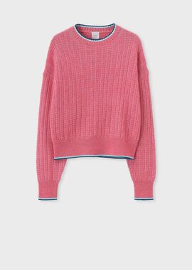 ももサマ☆ Pois knit best ピンク ウィメンズ モヘヤミックス ラメニット（ピンク） ｜ポール・スミス