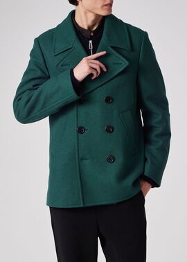 ブラッシュドメルトンツイル ピーコート（ブルーグリーン） ｜ポール