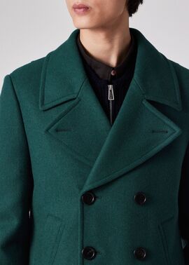 ブラッシュドメルトンツイル ピーコート（ブルーグリーン） ｜ポール