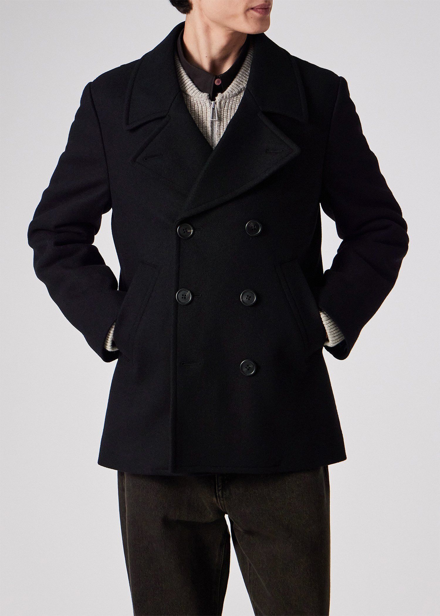 ブラッシュドメルトンツイル ピーコート