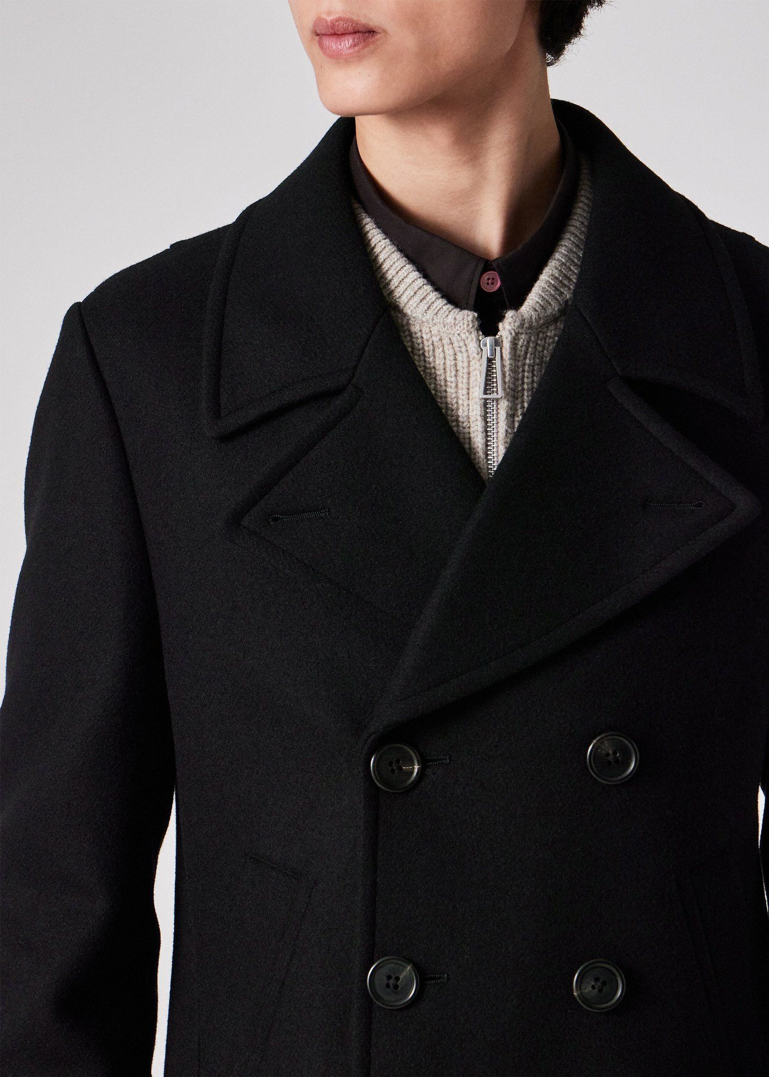 ブラッシュドメルトンツイル ピーコート