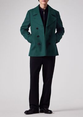 ブラッシュドメルトンツイル ピーコート（ブルーグリーン） ｜ポール