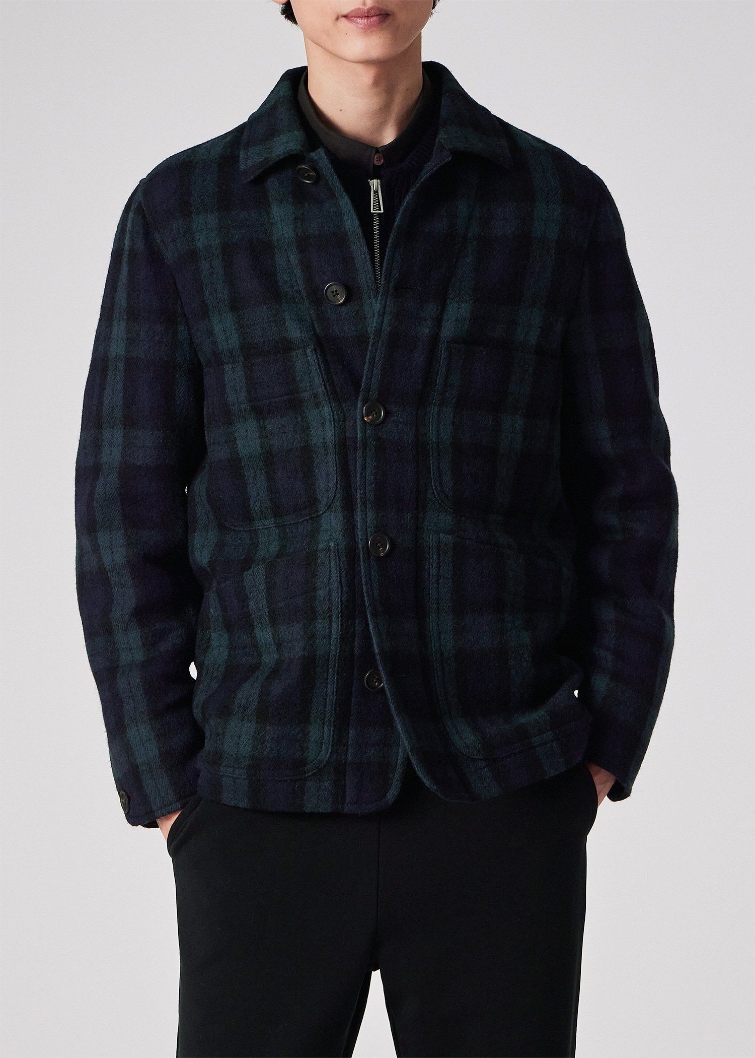 美品✨ポールスミス 紺ブレ メタルボタン 裏地ブラックウォッチ チェックネイビー ブラックウォッチ カバーオール ｜ポール・スミス