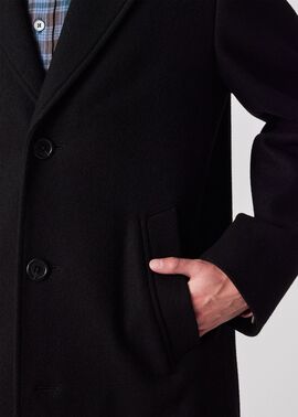 ブラッシュドメルトンツイル チェスターコート（ブラック） ｜ポール