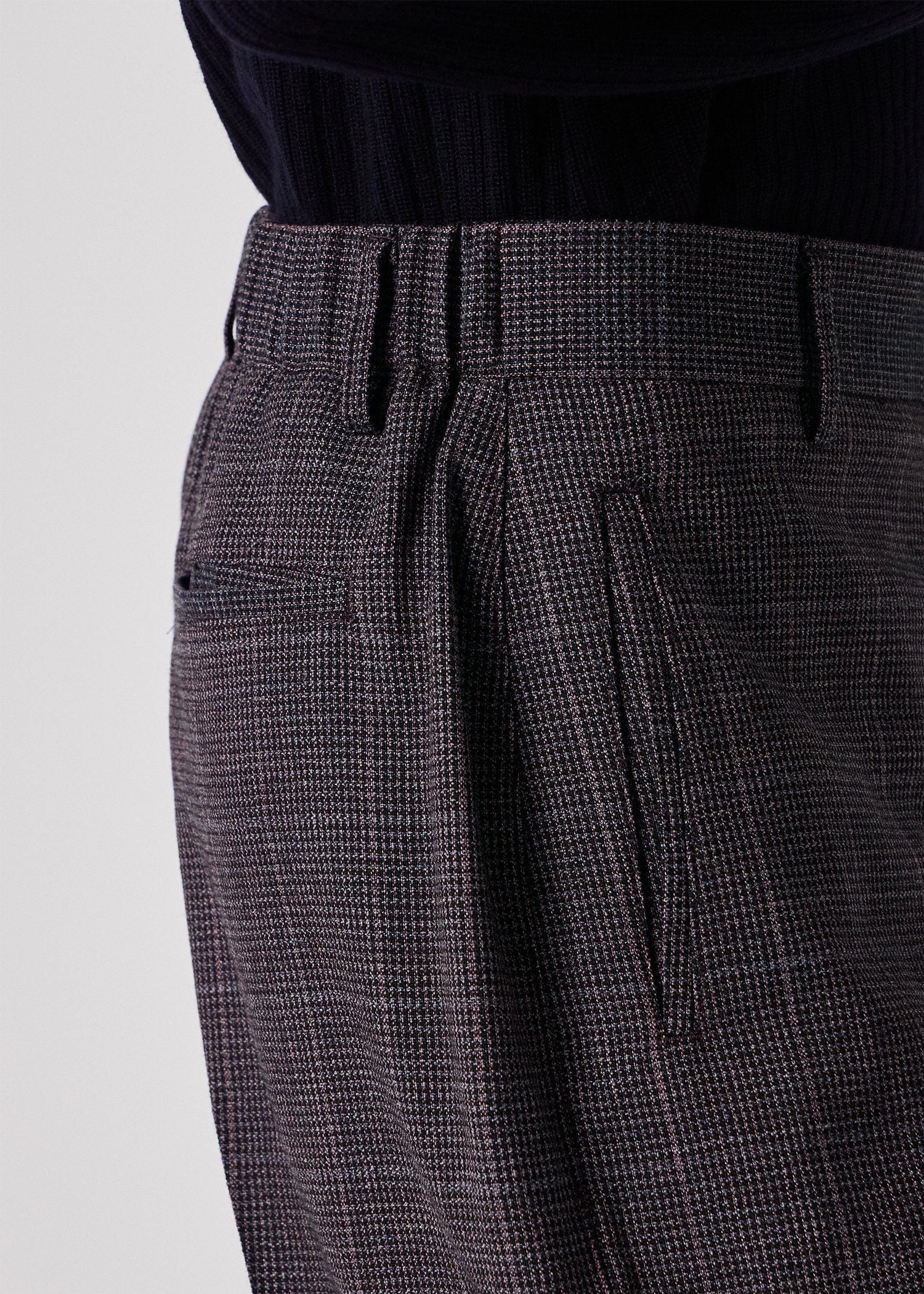 ミックスチェックウール 2タック トラウザーズ