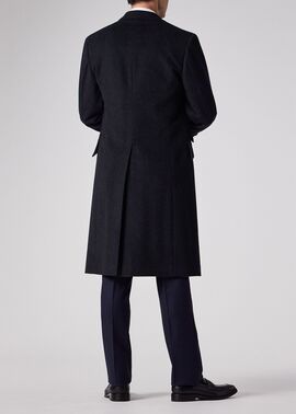 ヘリンボーン ウールカシミヤ チェスターコート（ネイビー） ｜ポール