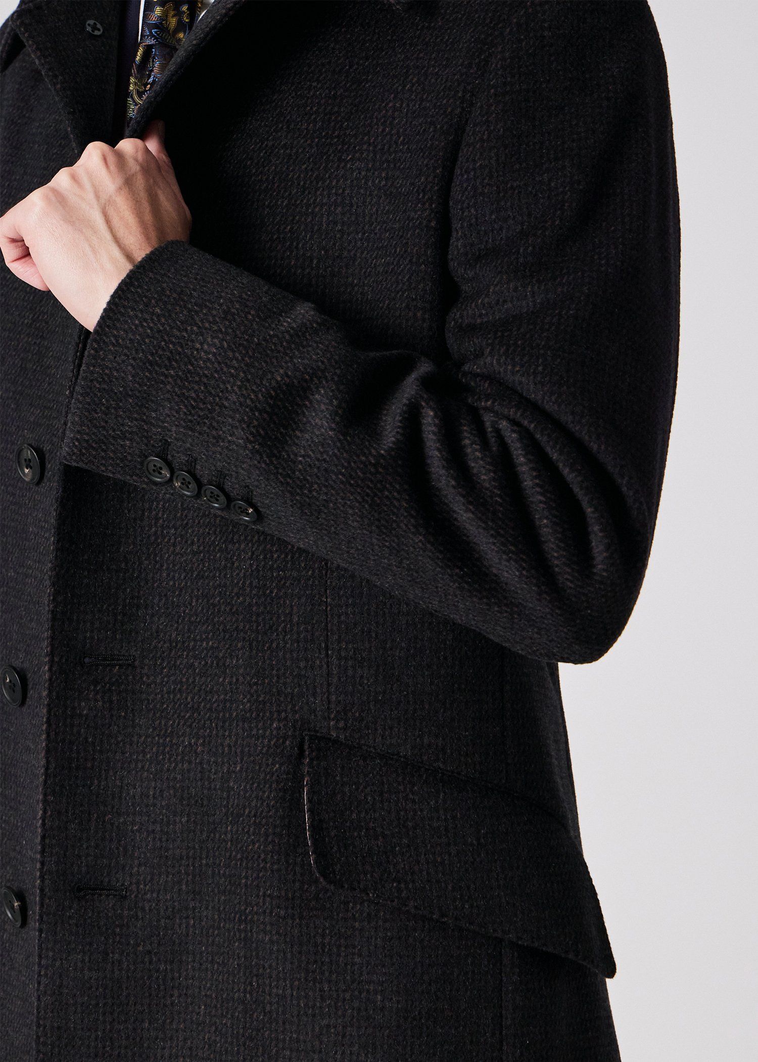 マイクロパターンカシミヤ ステンカラーコート ｜ポール・スミス