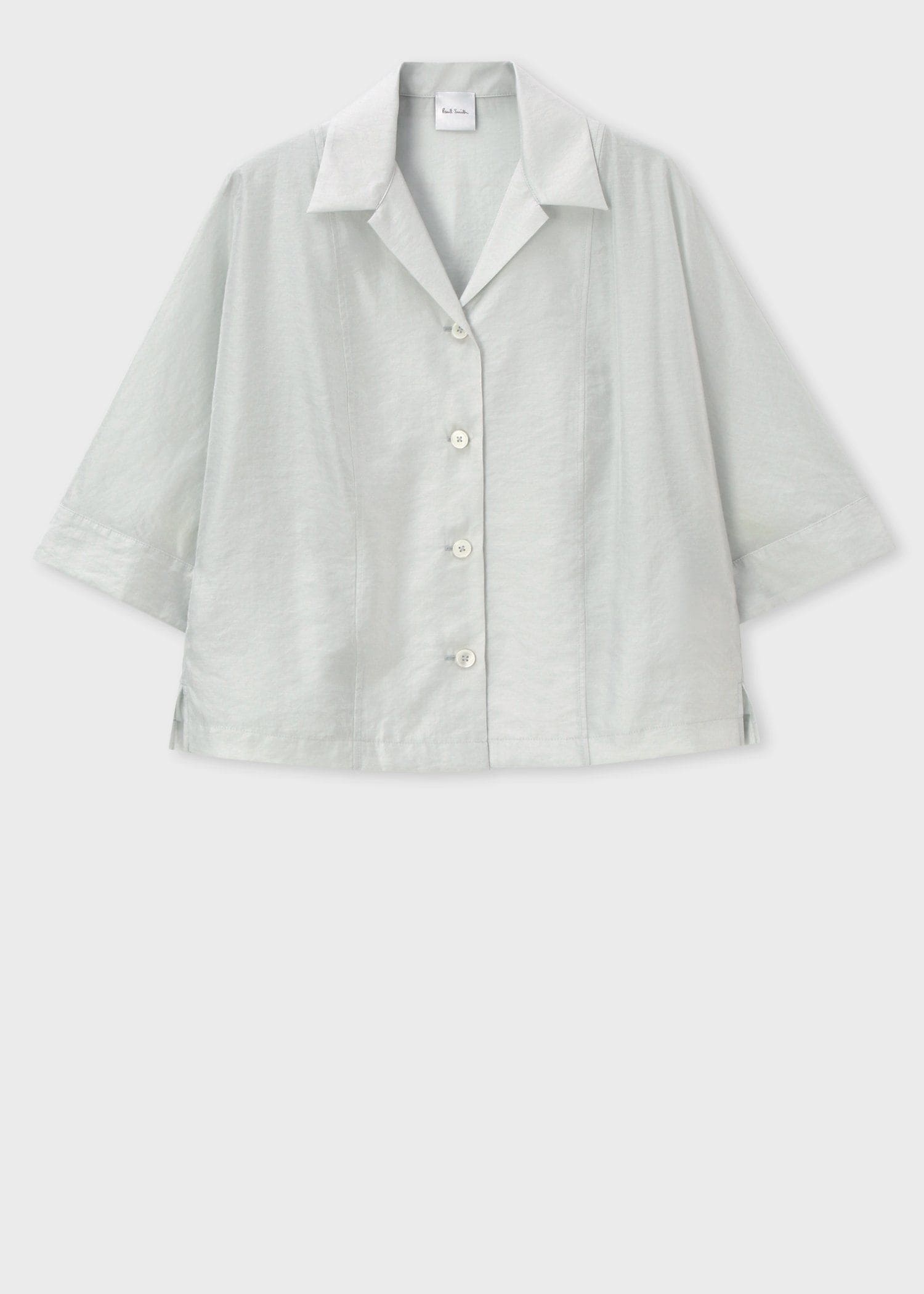 ウィメンズ オープンカラー シアーシャツ