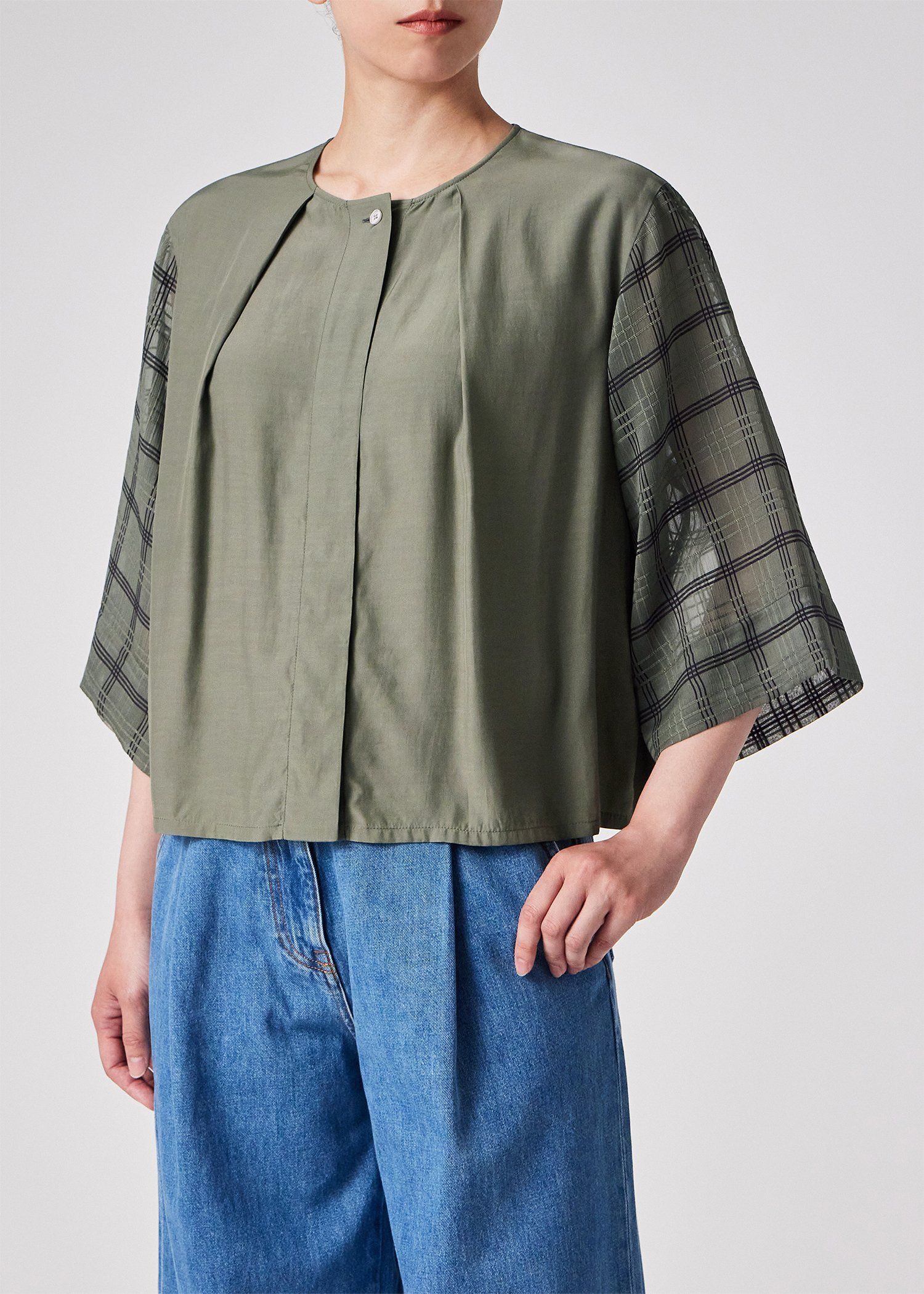 ウィメンズ シアー チェック ブラウス