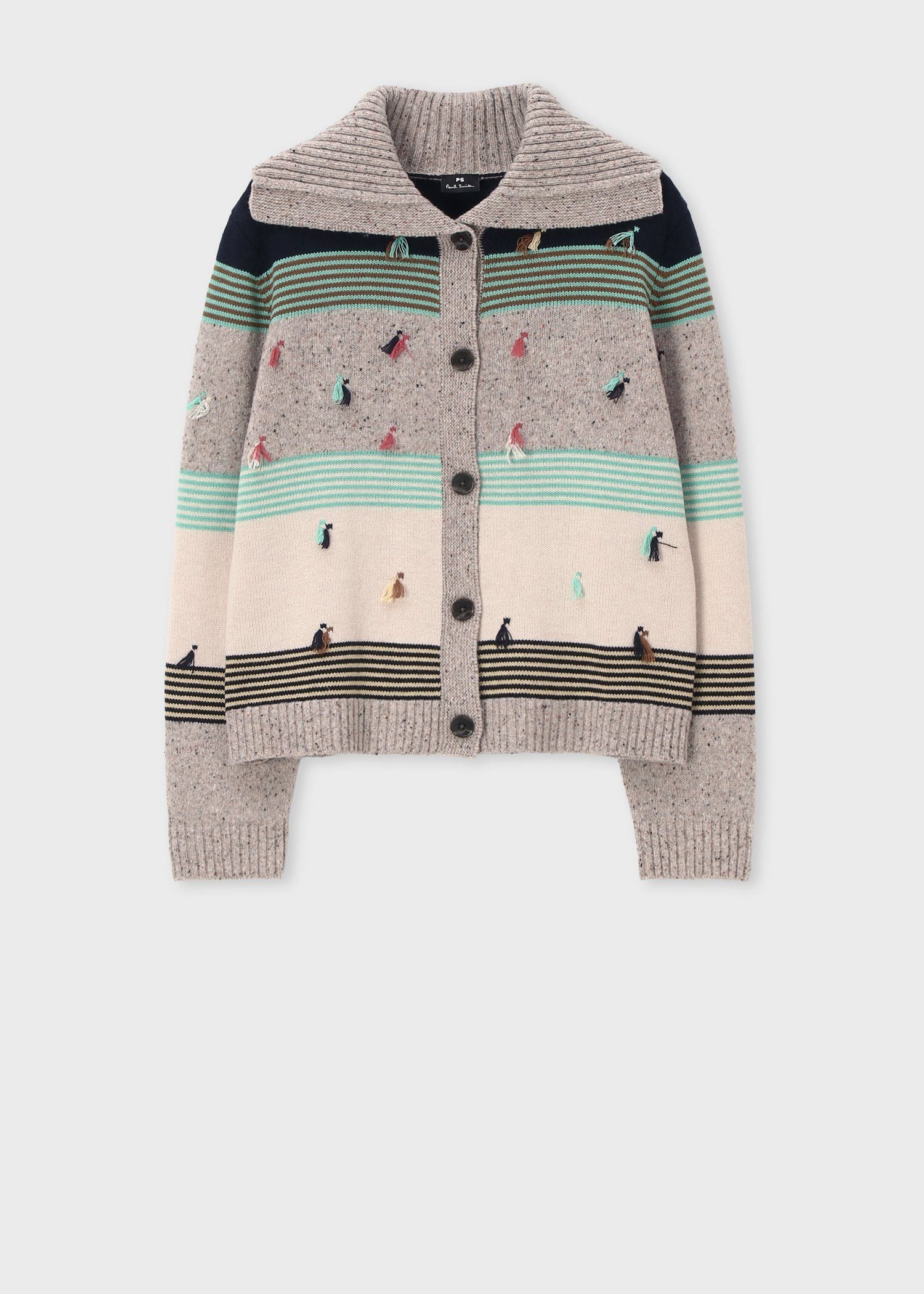 キャピタル　ピーチ裏毛ベースボール カーディガン　サイズ３定価49,280円 ウィメンズ タッセルジャカード カーディガン ｜ポール・スミス