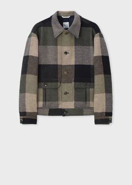 ラージブロックチェック ショートブルゾン