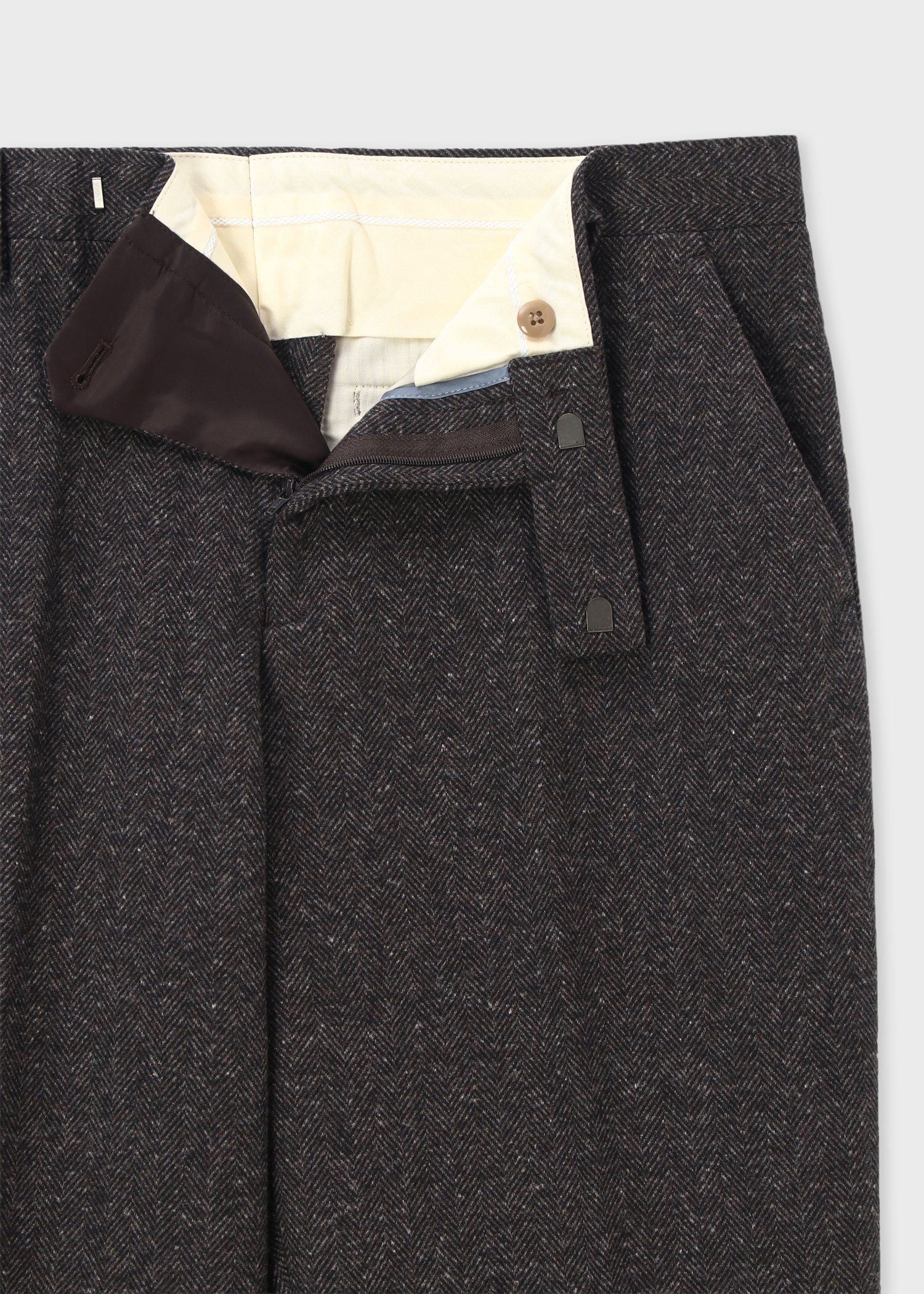 ヘリンボーン テーパードトラウザーズ（ブラウン） ｜ポール・スミス