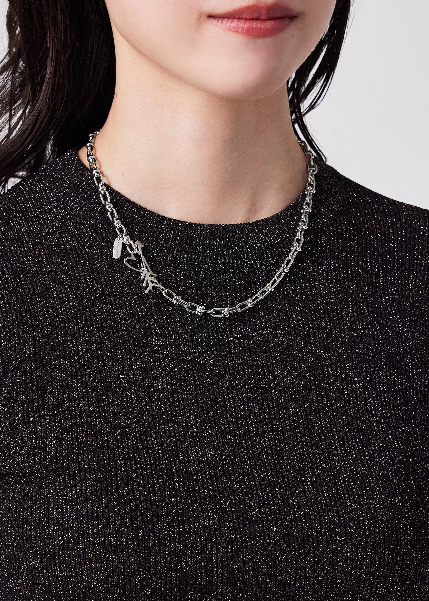 ウィメンズ ハートミックスチェーン ネックレス（シルバー） ｜ポール