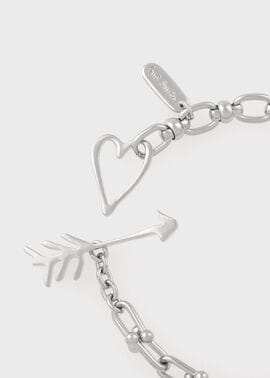 ウィメンズ ハートミックスチェーン ブレスレット（シルバー