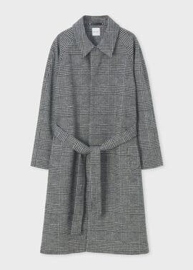 ウールニット グレンチェック ステンカラーコート ｜ポール・スミス