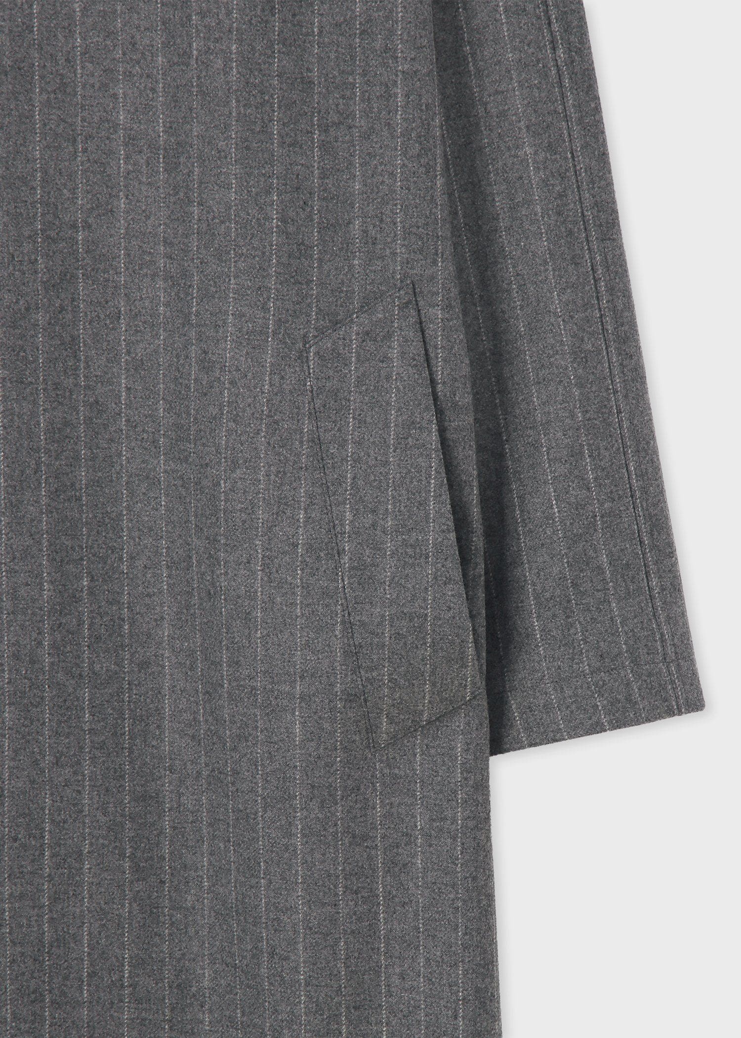 チョークストライプ ロングステンカラーコート（グレー） ｜ポール・スミス