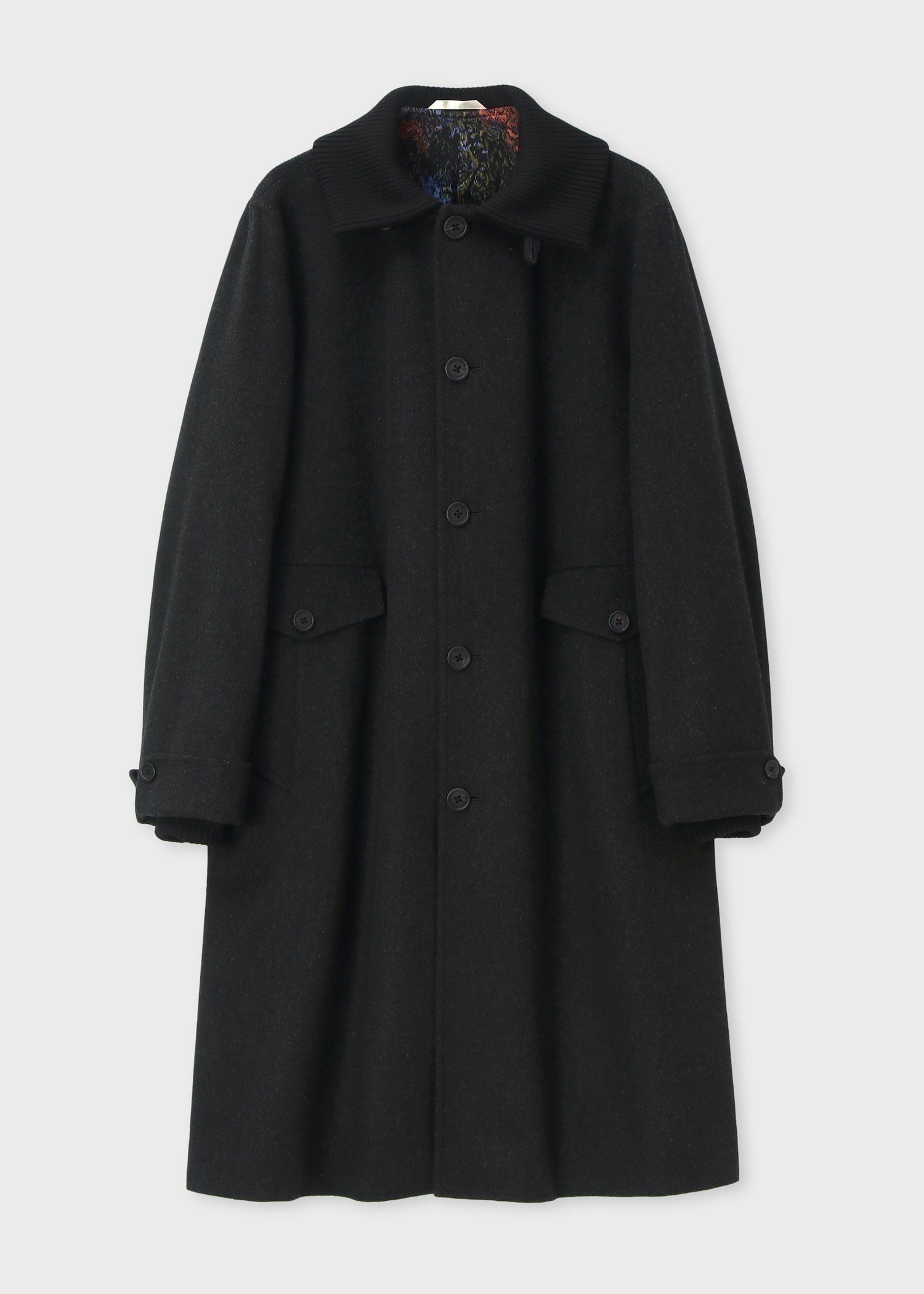 ヘリンボーンカシミヤ ドンキーコート（ダークグリーン） ｜ポール・スミス