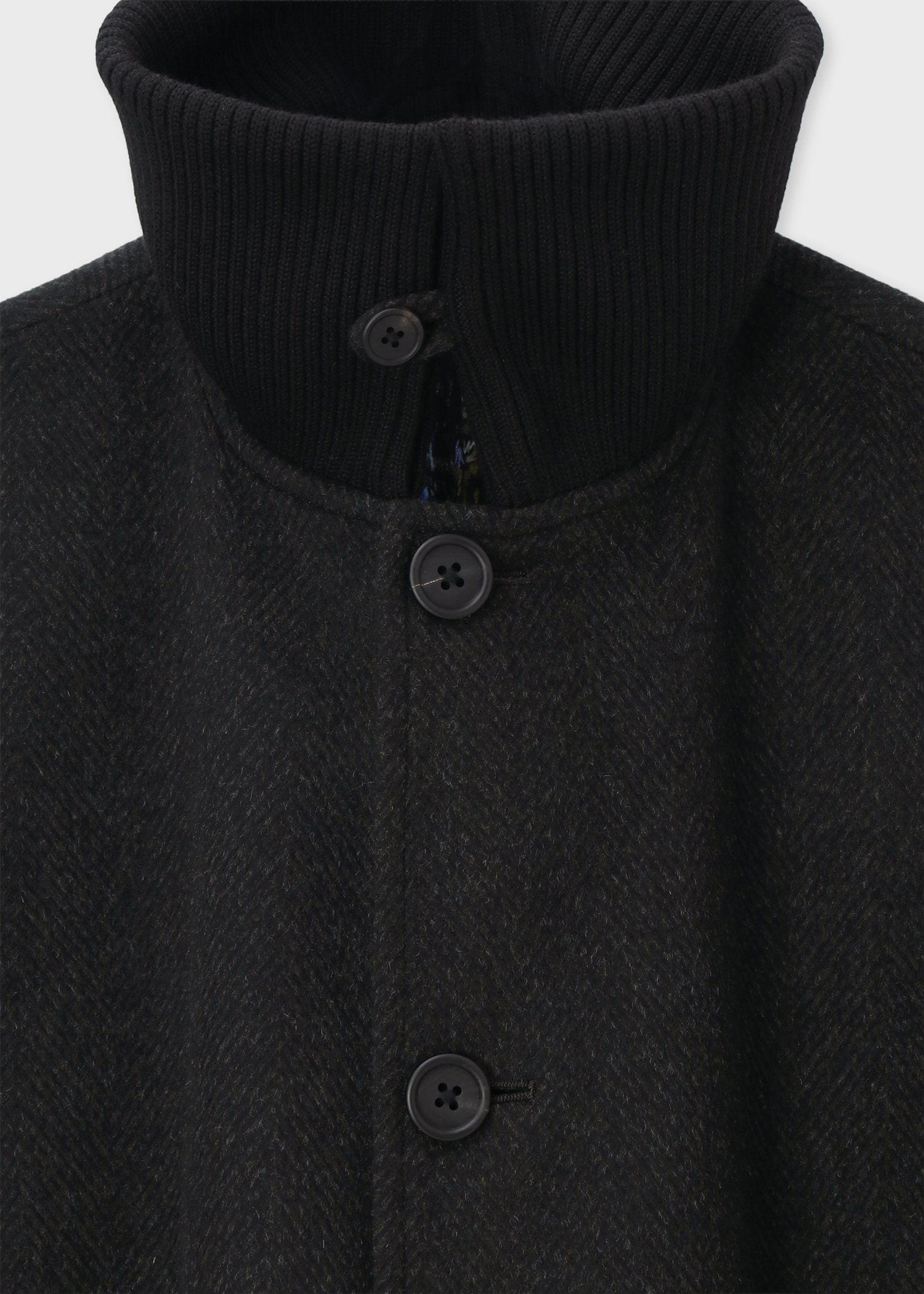 ヘリンボーンカシミヤ ドンキーコート（ダークグリーン） ｜ポール・スミス