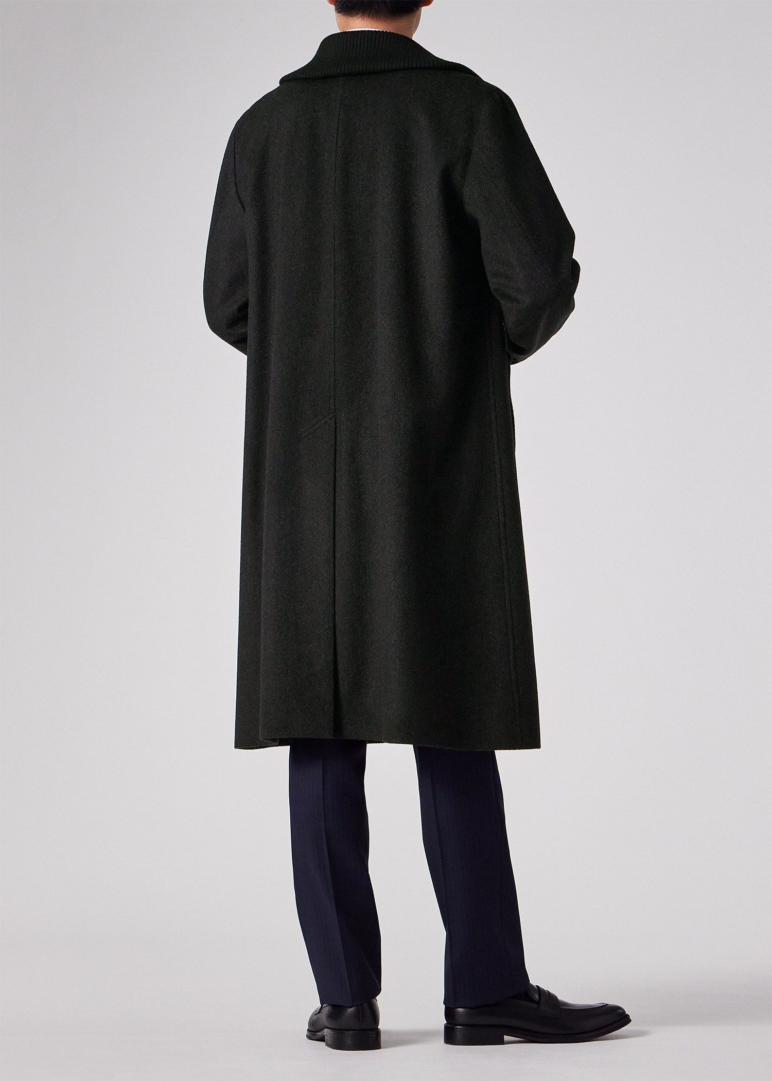 ヘリンボーンカシミヤ ドンキーコート（ダークグリーン） ｜ポール・スミス