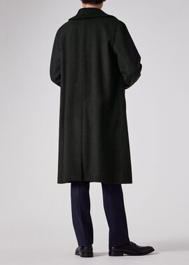 ポールスミス カシミヤ混 ヘリンボーンウールダッフルコート ロング丈 Lサイズ ヘリンボーンカシミヤ ドンキーコート（ダークグリーン） ｜ポール・スミス