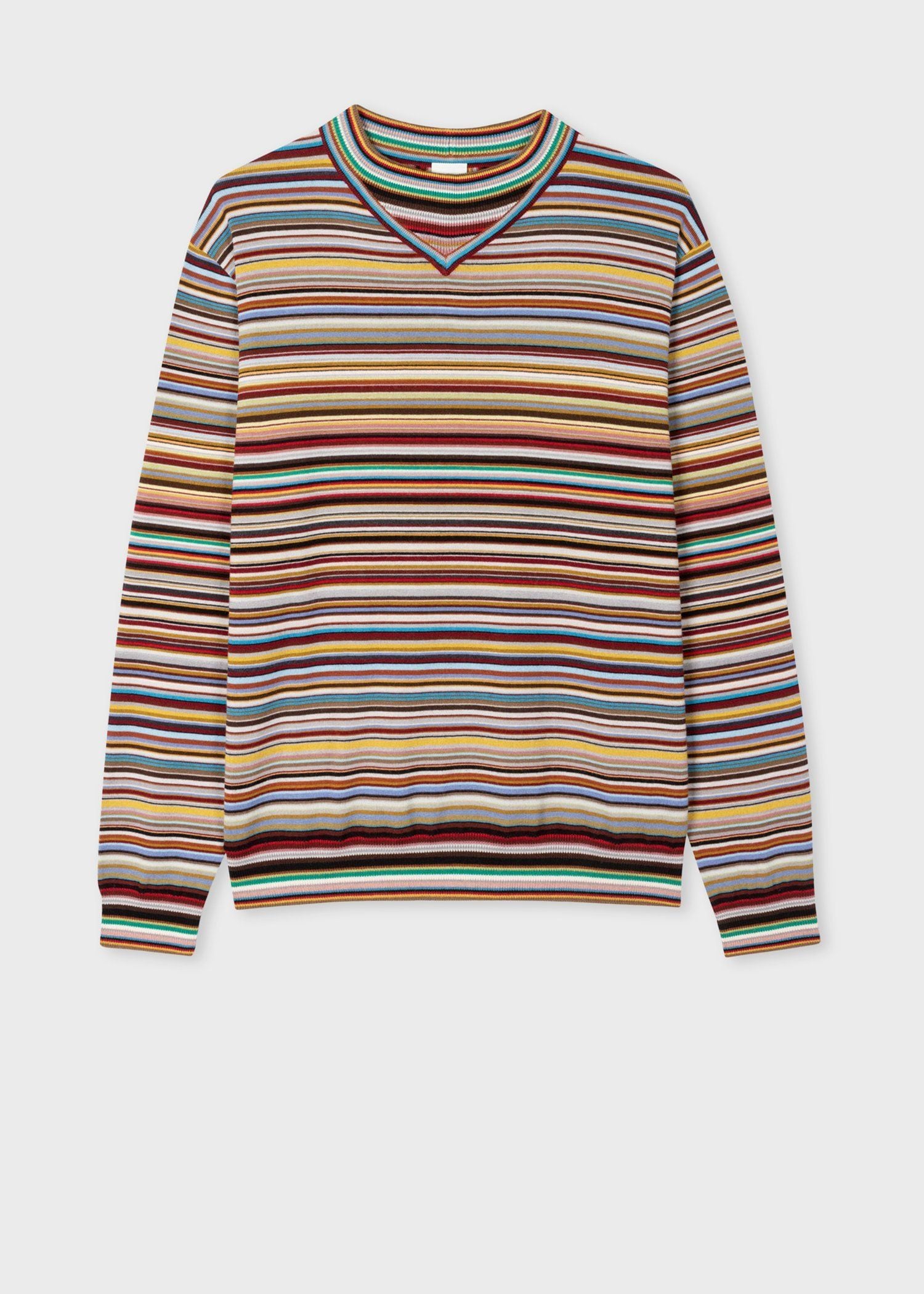 シグネチャーストライプ フェイクレイヤードニット